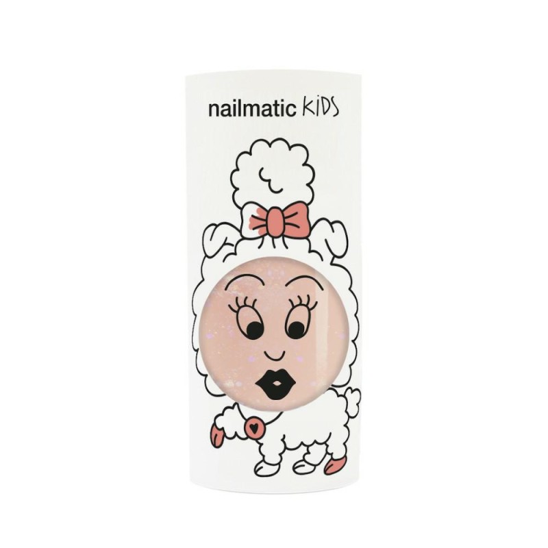 Nailmatic - Lakier do paznokci na bazie wody Peachy - Brzoskwiniowy z brokatem