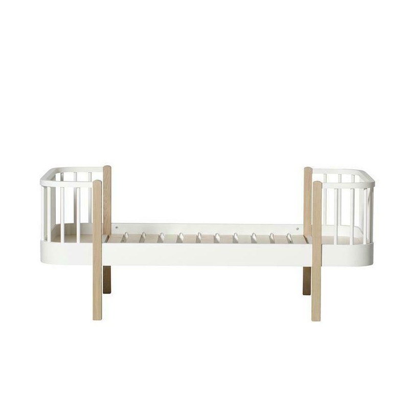 Oliver Furniture - Drewniane łóżko dziecięce WOOD Original Junior (90x160cm), white/oak