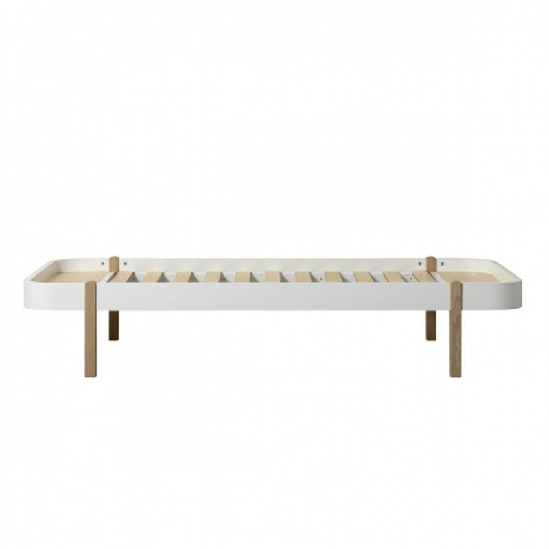 Oliver Furniture - Drewniane łóżko WOODLounger (90x200cm), white/oak