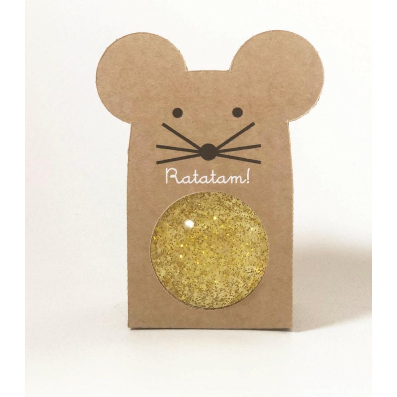 Ratatam - Piłka mini kauczukowa Mouse 4cm - Gold