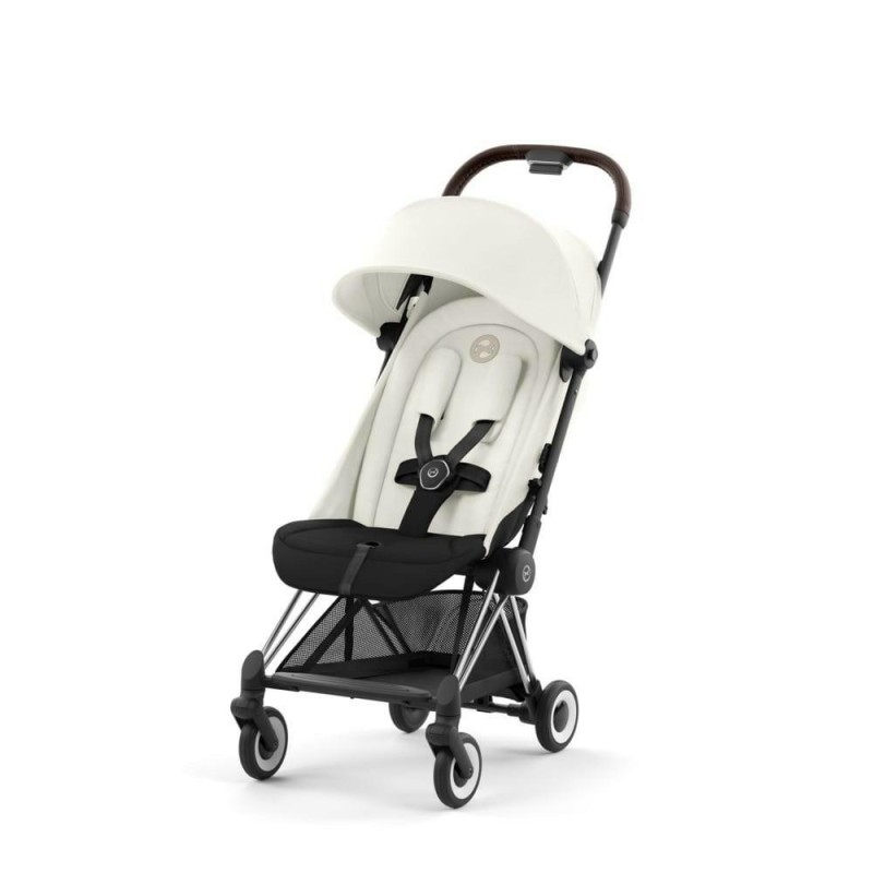 Cybex - Ultrakompaktowy wózek spacerowy Coya (rama chromowana) - Off White