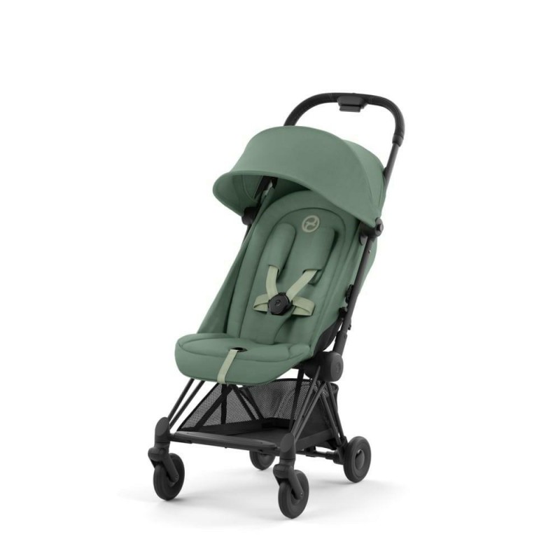 Cybex - Ultrakompaktowy wózek spacerowy Coya (rama w kolorze czarnym, matowym) - Leaf Green