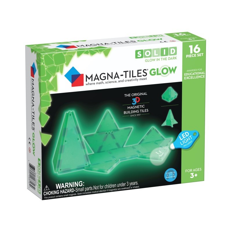 Magna Tiles - Klocki magnetyczne świecące w ciemności Glow 16el.