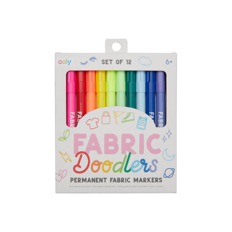 Ooly - Flamastry do tkanin Fabric Doodlers, 12szt.