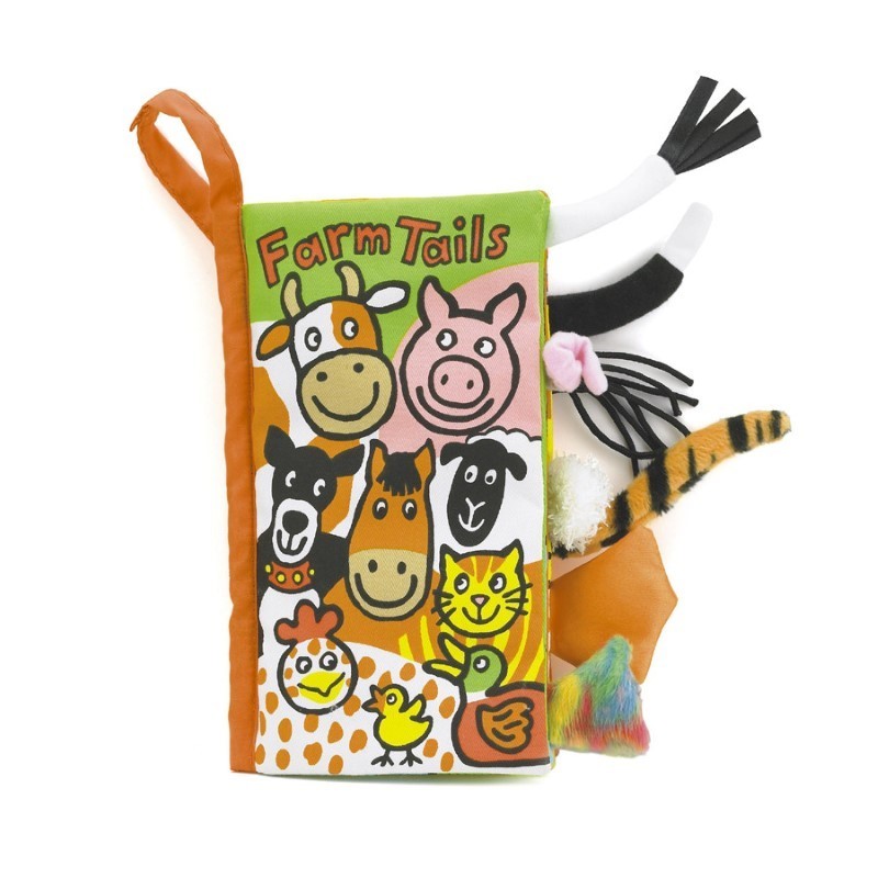 Jellycat - Miękka książeczka sensoryczna dla dzieci „Farm Tails”