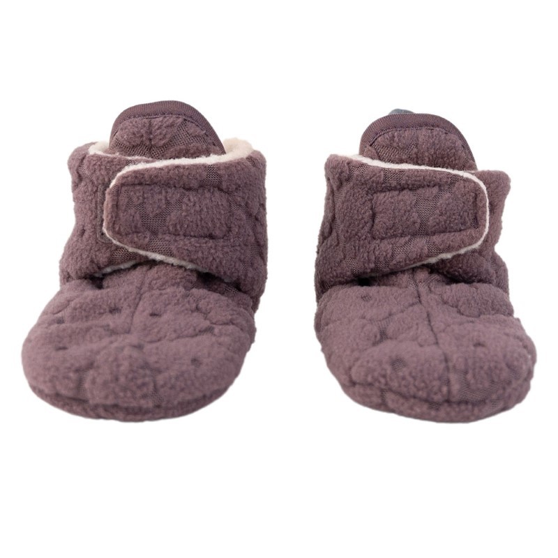 Lodger - Polarowe buciki/kapcie niemowlęce (3-6m) - Fleece Mauve, wrzosowe