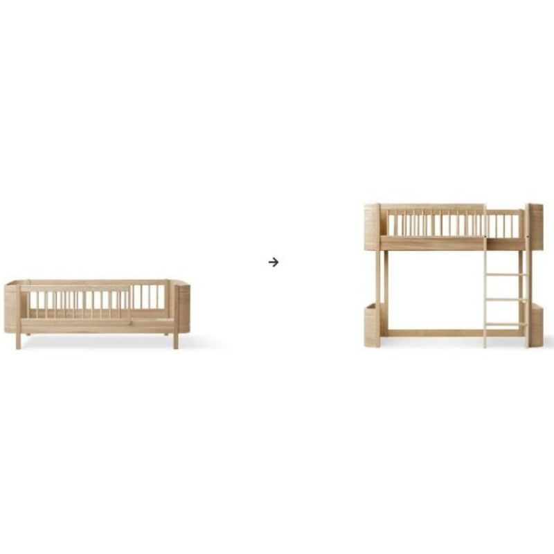 Oliver Furniture - Zestaw do rozbudowy łóżka Mini+ Junior na łóżko na antresoli - Oak