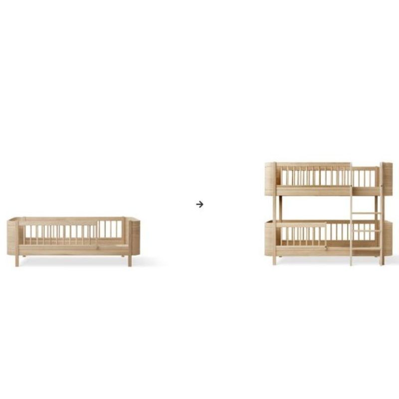 Oliver Furniture - Zestaw do rozbudowy łóżka Mini+ Junior do niskiego łóżka piętrowego - Oak