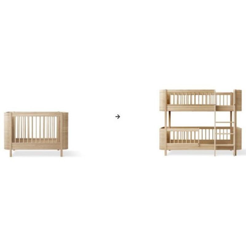 Oliver Furniture - Zestaw do rozbudowy łóżeczka Mini+ do niskiego łóżka piętrowego - Oak