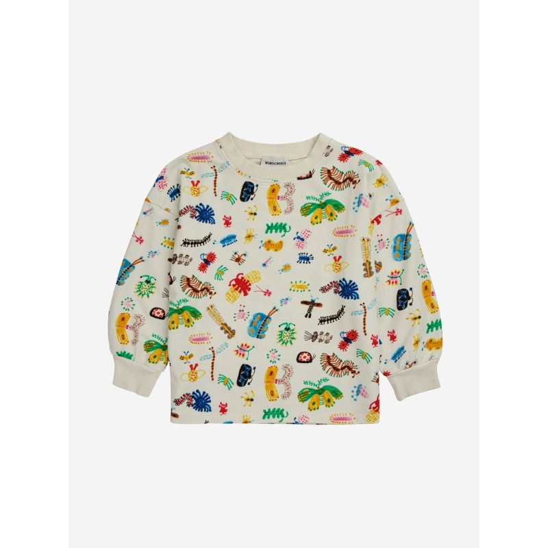 Bobo Choses - Bluza bawełniana z nadrukiem Kids Funny Insects all over - offwhite