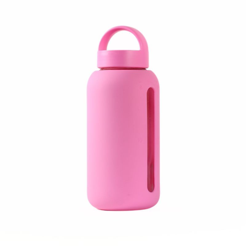 Bink - Szklana butelka do monitorowania dziennego nawodnienia Day Bottle 800ml - bubblegum