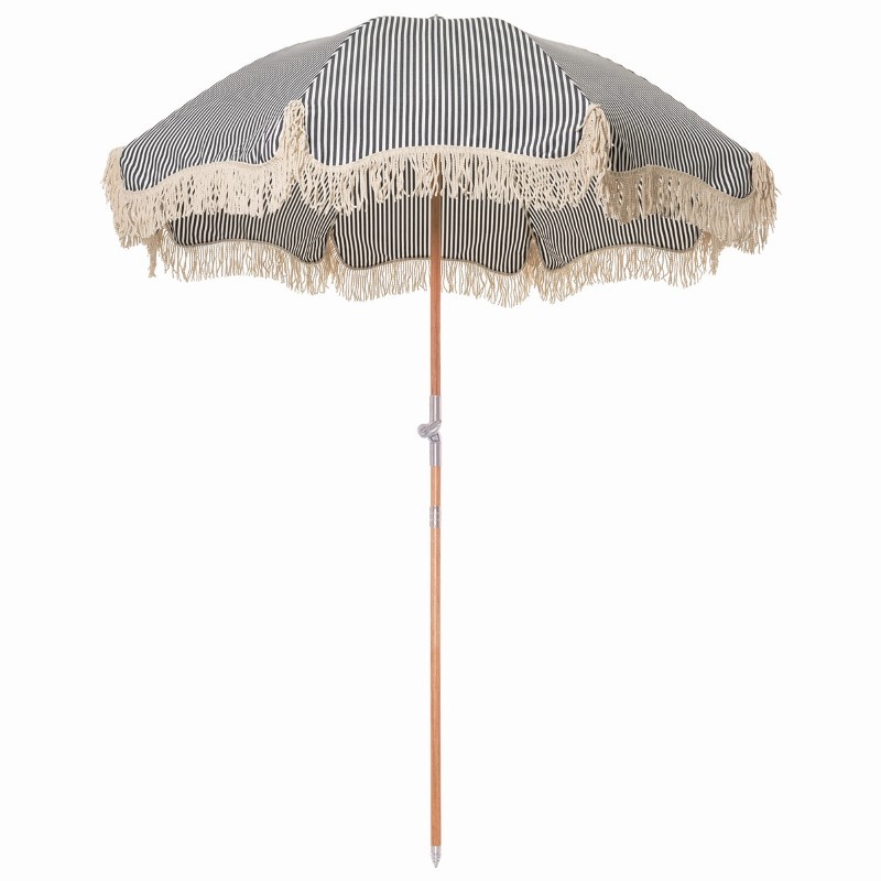 Business & Pleasure Co. - Parasol plażowy z frędzlami The Premium Beach Umbrella, lauren's navy stripe