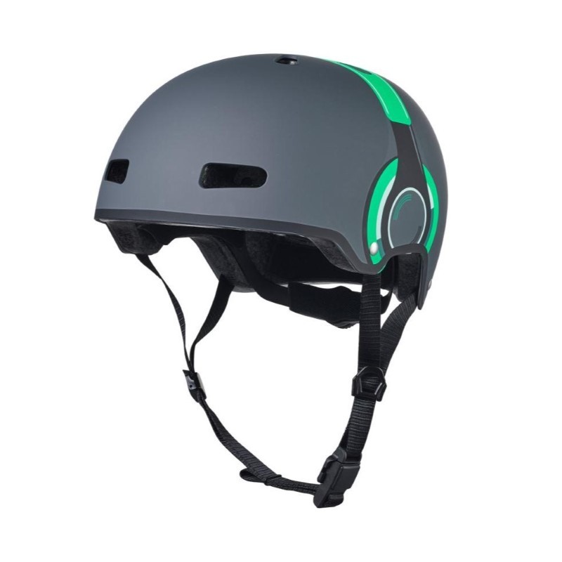 Micro - Kask dziecięcy M (52-56cm) - słuchawki, zielone