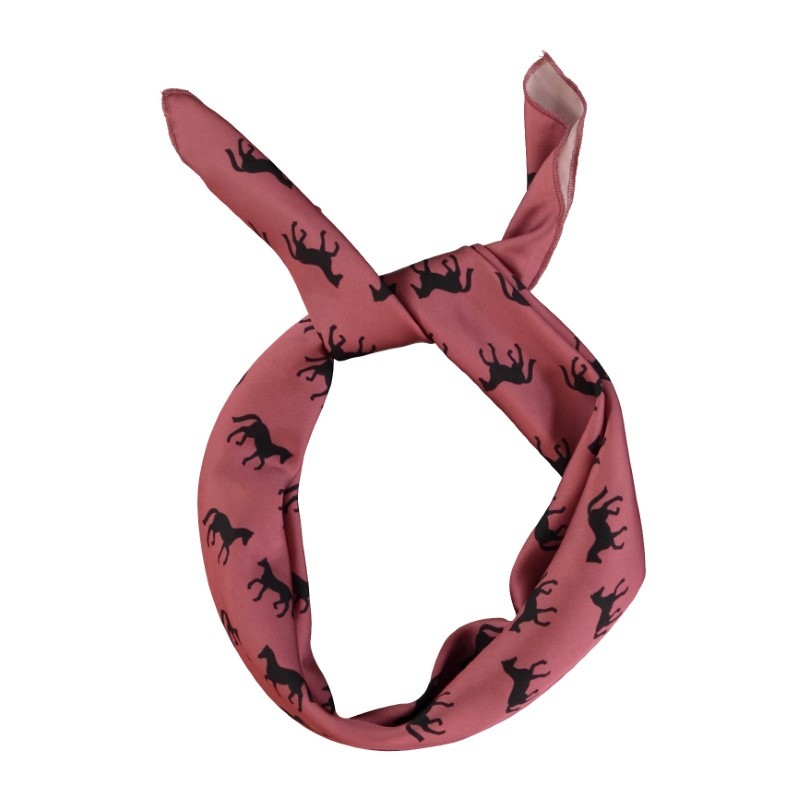 Piupiuchick - Bandana/chustka - pink w/ black horses allover