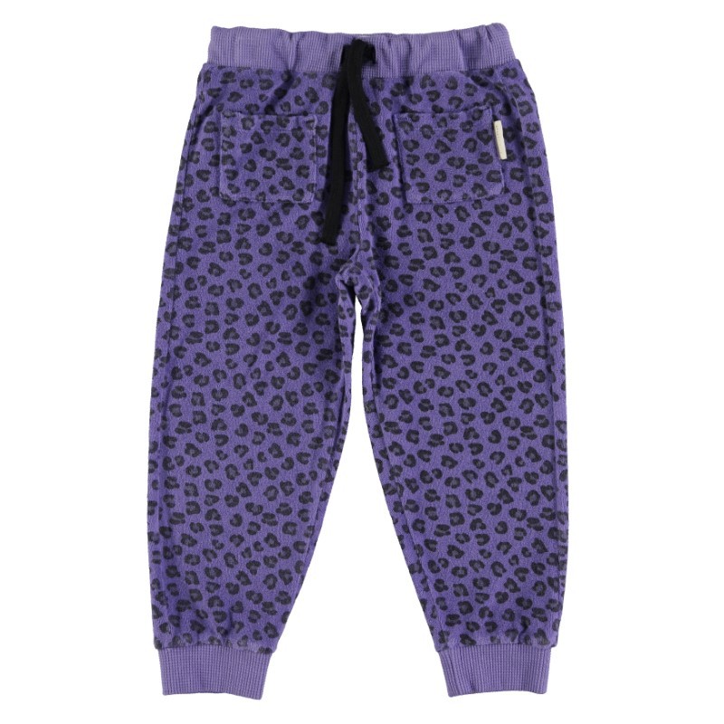 Piupiuchick - Spodnie joggery z tkaniny frotte - purple w/ animal print