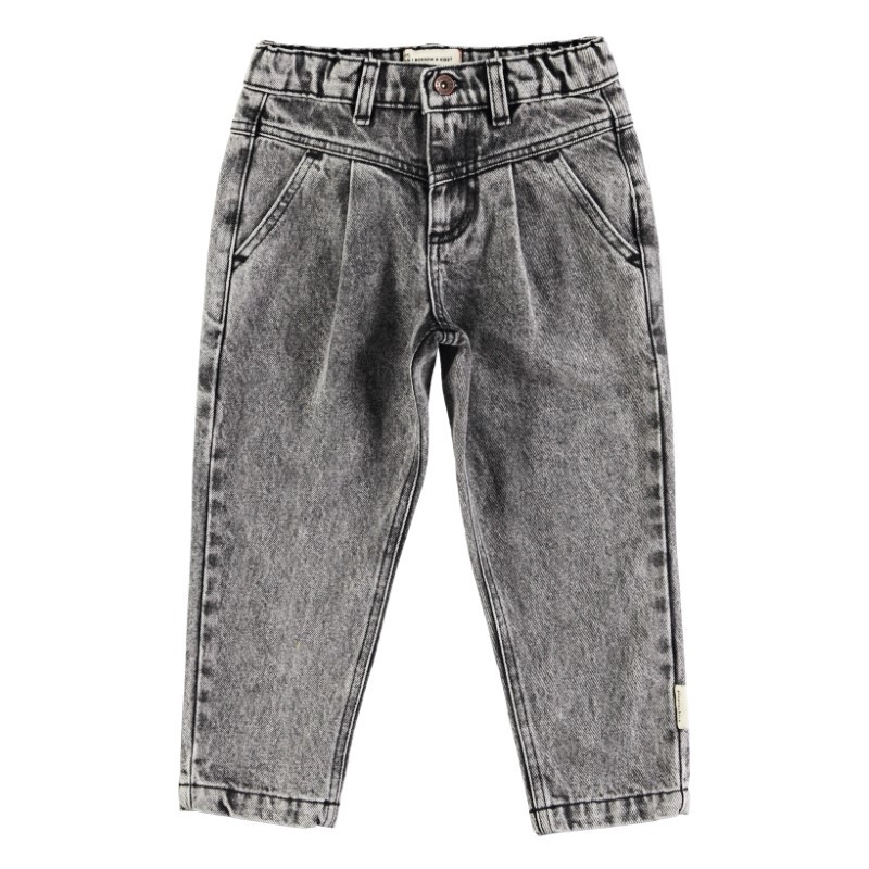 Piupiuchick - Jeansy o kroju Mom fit - washed black denim