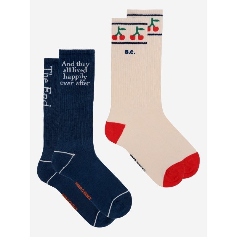 Bobo Choses - Skarpety Adult Once Upon A Time long socks 2-pak - white