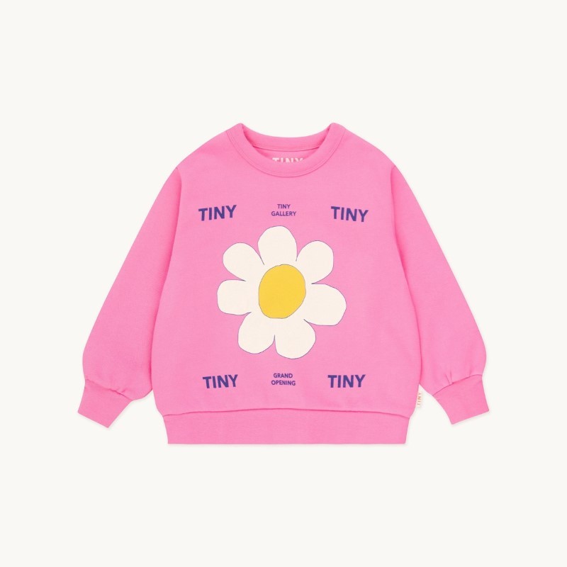 Tinycottons - Dziecięca bluza z nadrukiem DAISY - cool pink