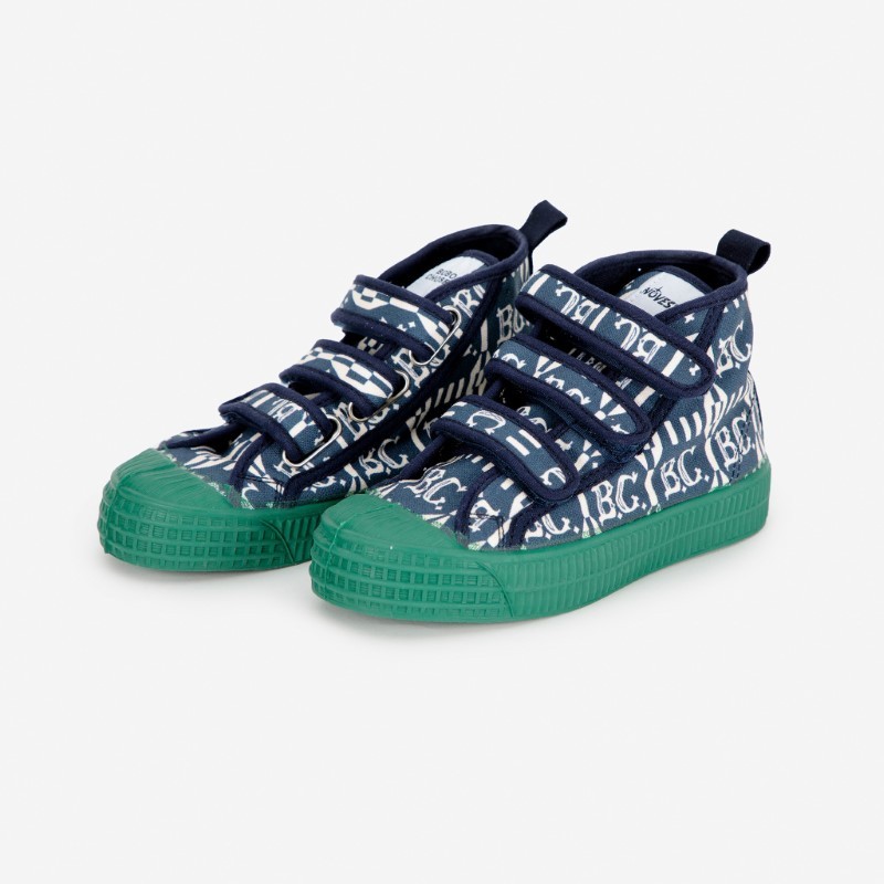 Bobo Choses - Wysokie trampki na rzepy Kids B.C Vintage all over sneakers - midnight blue