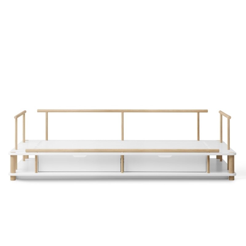 Oliver Furniture - Łóżko dziecięce CAMPDay bed, white/oak (90x180cm)