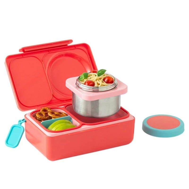 OmieBox Up - Lunchbox z termosem i przegródkami, cherry pink