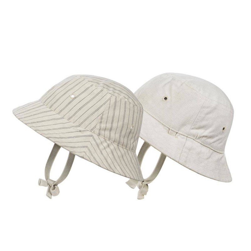 Elodie Details - Dwustronny kapelusz Bucket Hat - Pinstripe - 6-12 m-cy