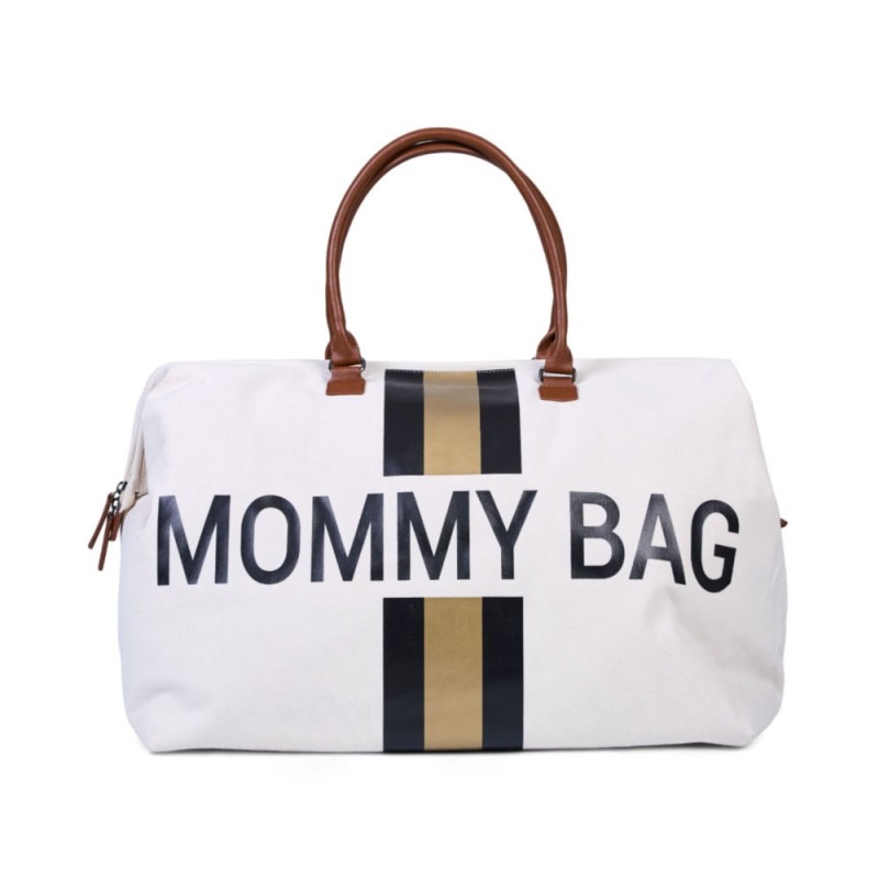 Childhome - Torba Mommy Bag Paski Czarno-Złote