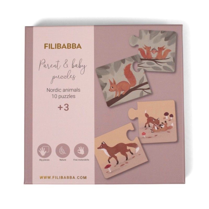 Filibabba - Puzzle Mama i dziecko Nordic animals