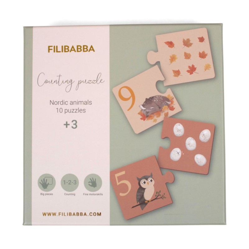 Filibabba - Puzzle do nauki liczenia Nordic animals