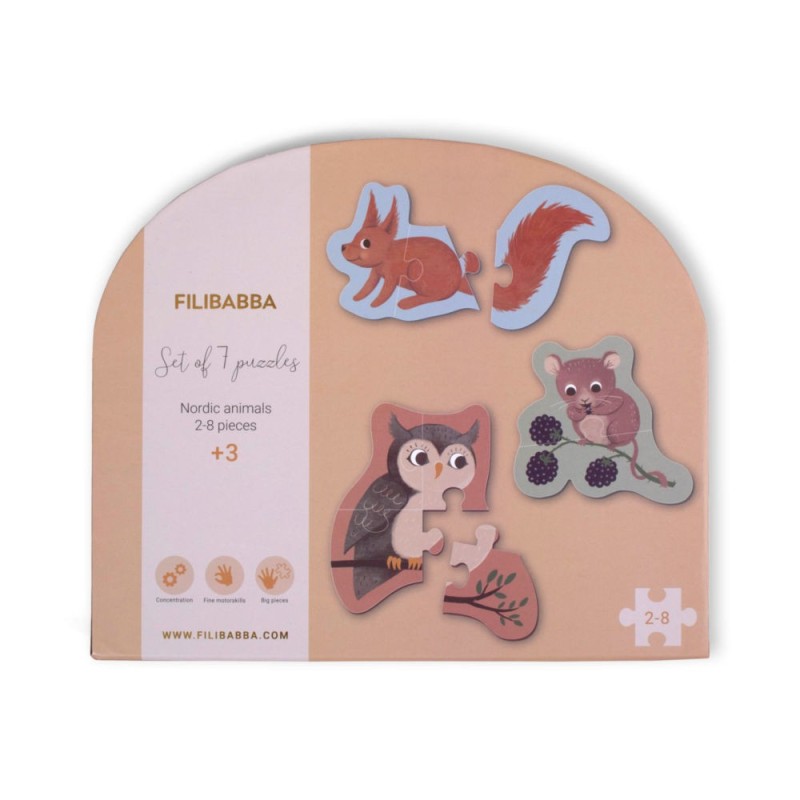 Filibabba - Puzzle 7el. Nordic animals