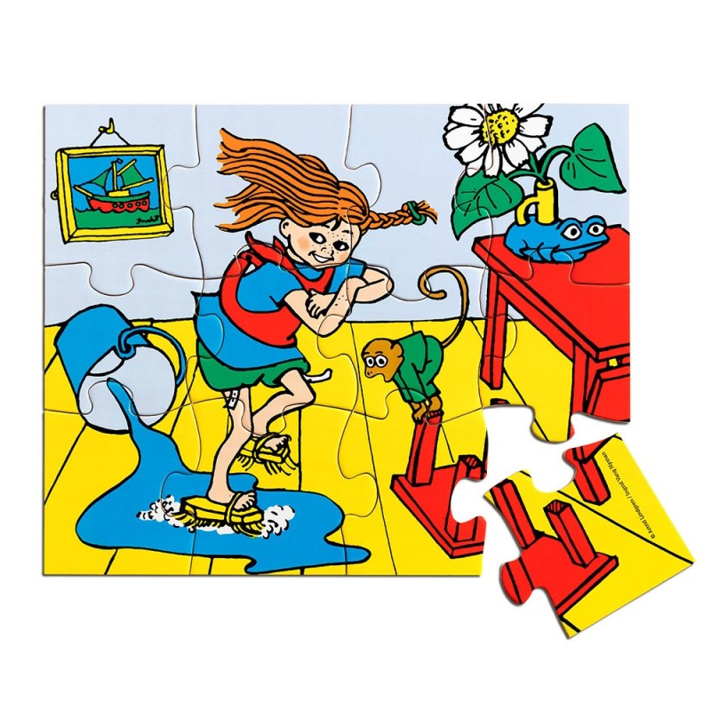 Pippi - Drewniane Puzzle Pippi Langstrumpf, 12 Szt.