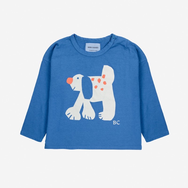 Bobo Choses - Bawełniany longsleeve z nadrukiem Baby Fairy Dog T-shirt - blue