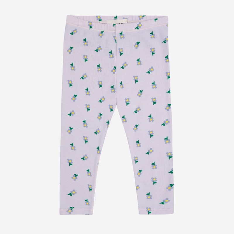 Bobo Choses - Legginsy Baby Pansy Flower all over leggings  - lavender