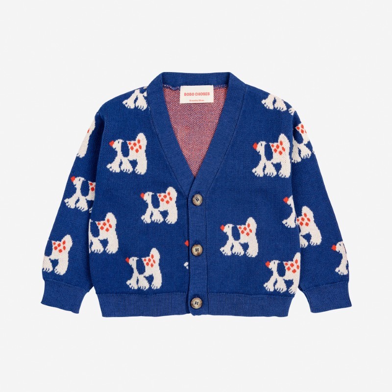 Bobo Choses - Dzianinowy kardigan z guzikami Baby Fairy Dog - navy blue