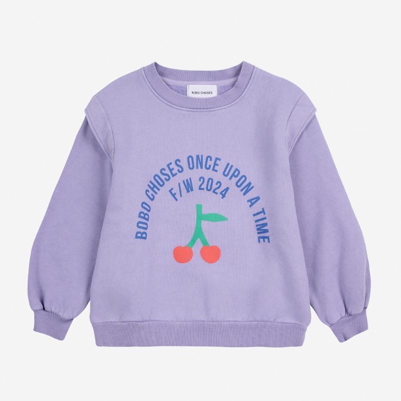 Bobo Choses - Bawełniana bluza z nadrukiem Kids Bobo Circle sweatshirt - lavender