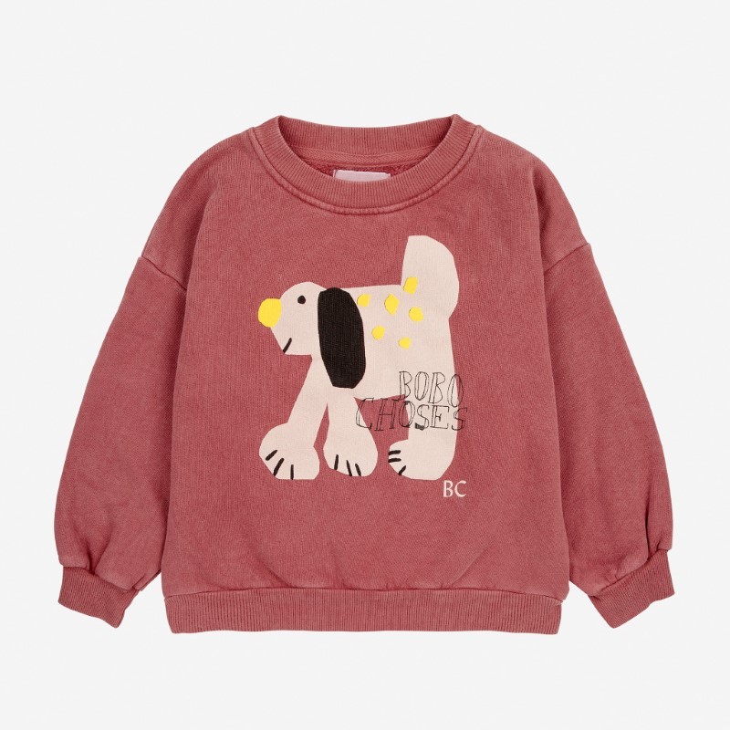 Bobo Choses - Bawełniana bluza z nadrukiem Kids Fairy Dog sweatshirt - dark brown