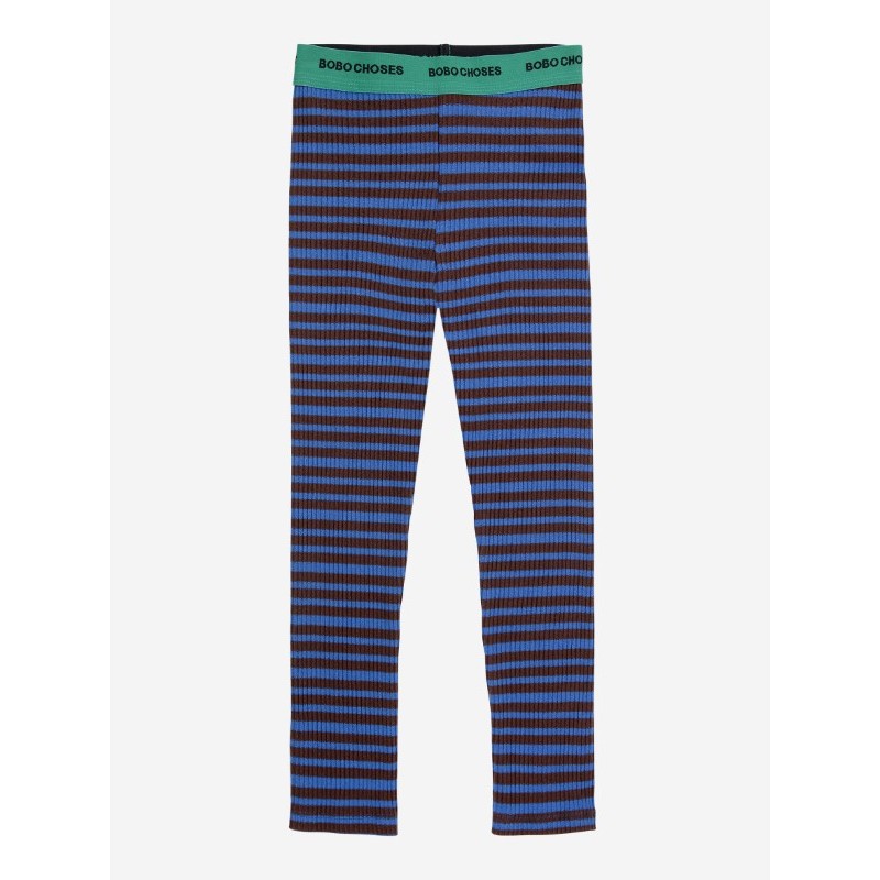 Bobo Choses - Legginsy w prążki Kids Ribbed stripes legging - dark brown