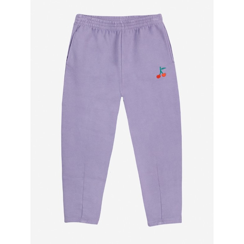 Bobo Choses - Spodnie dresowe z haftem Kids Bobo Cherry jogging pants - lavender