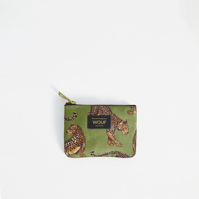 Wouf - Mała kosmetyczka Pouch Bag, Olive Leopard