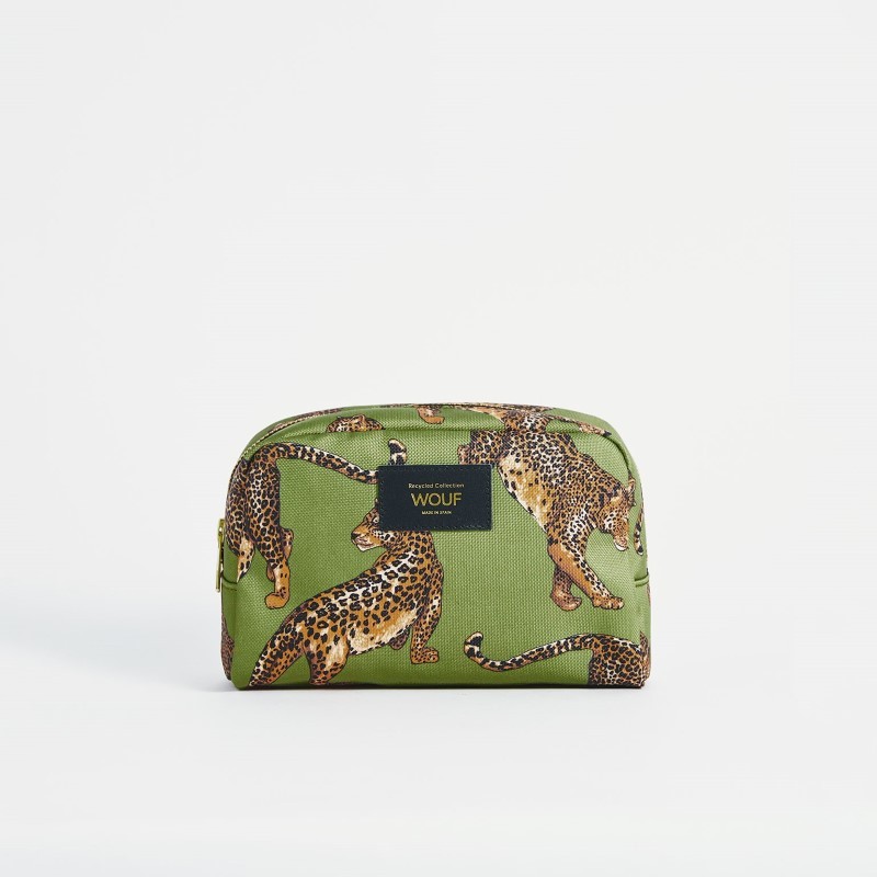 Wouf - Kosmetyczka Toiletry Bag, Olive Leopard