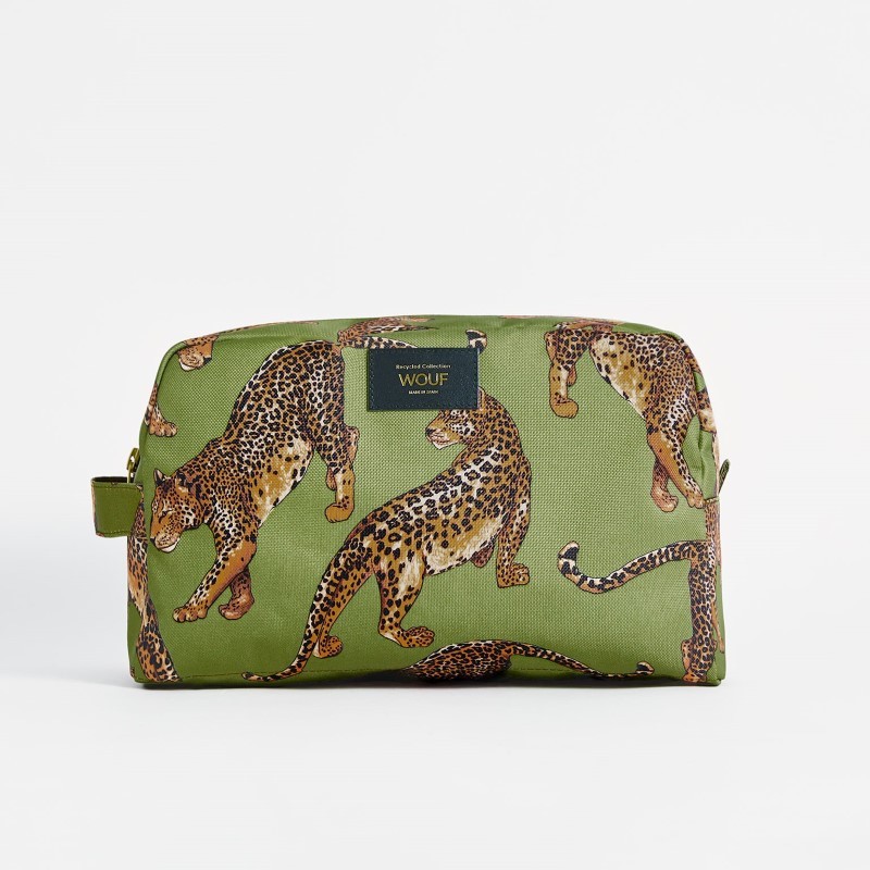 Wouf - Duża kosmetyczka Toiletry Bag, Olive Leopard