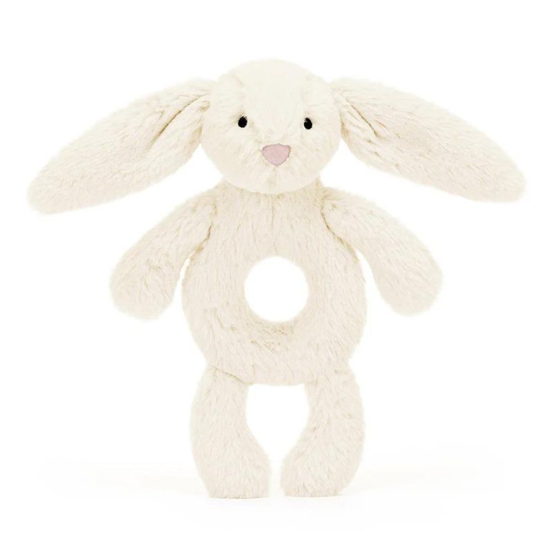 Jellycat - Miękka grzechotka Króliczek 18cm - kremowy