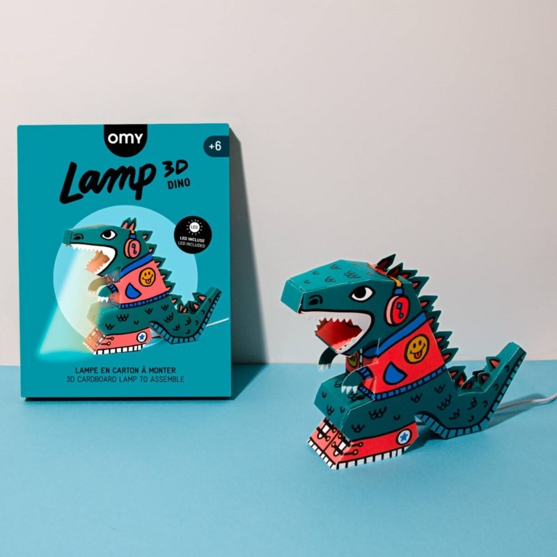 OMY - Zestaw kreatywny DIY lampa 3D - dinozaur