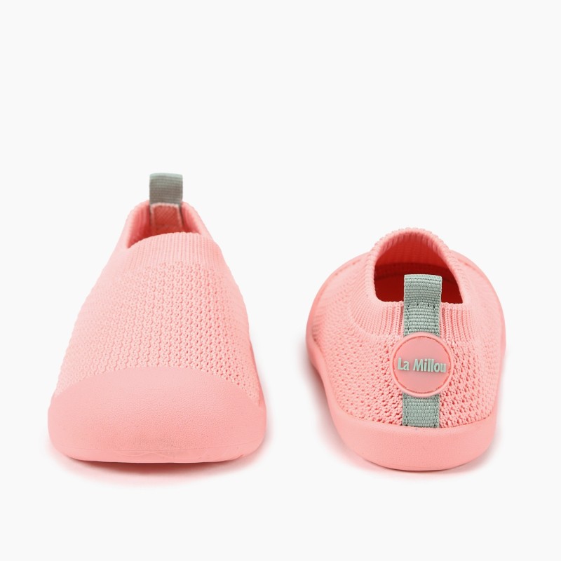 La Millou - Trampki dzianinowe baby PINK