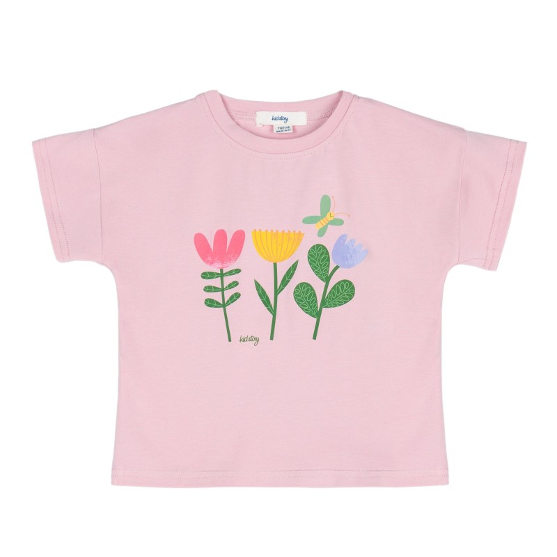 Kid Story - T-shirt z bawełny organicznej, pink blash