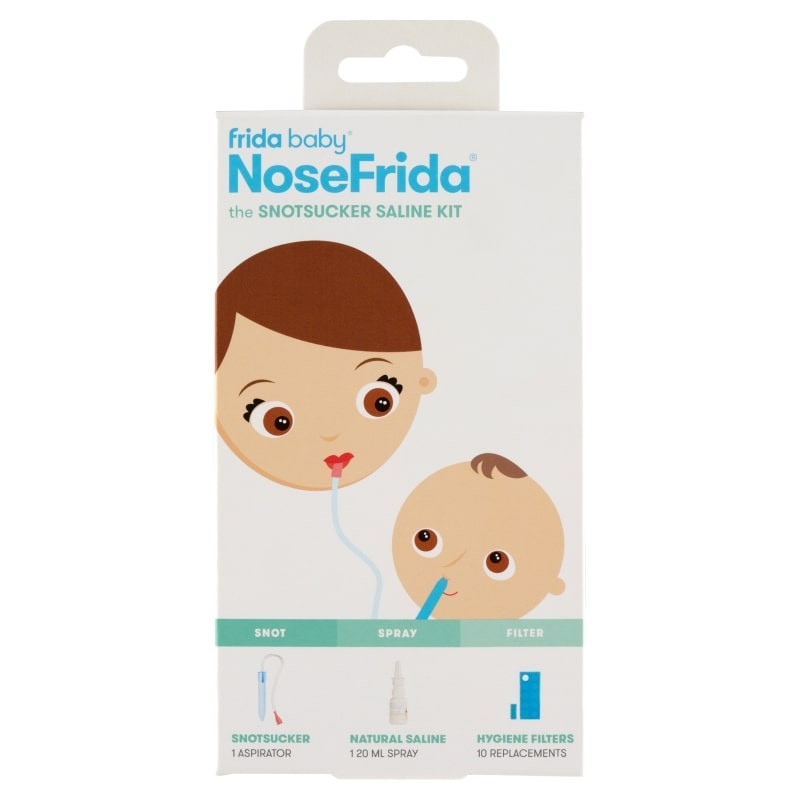 Frida Baby - SalineKit, zestaw 3w1: aspirator + spray solankowy do nosa + 10 filtrów higienicznych