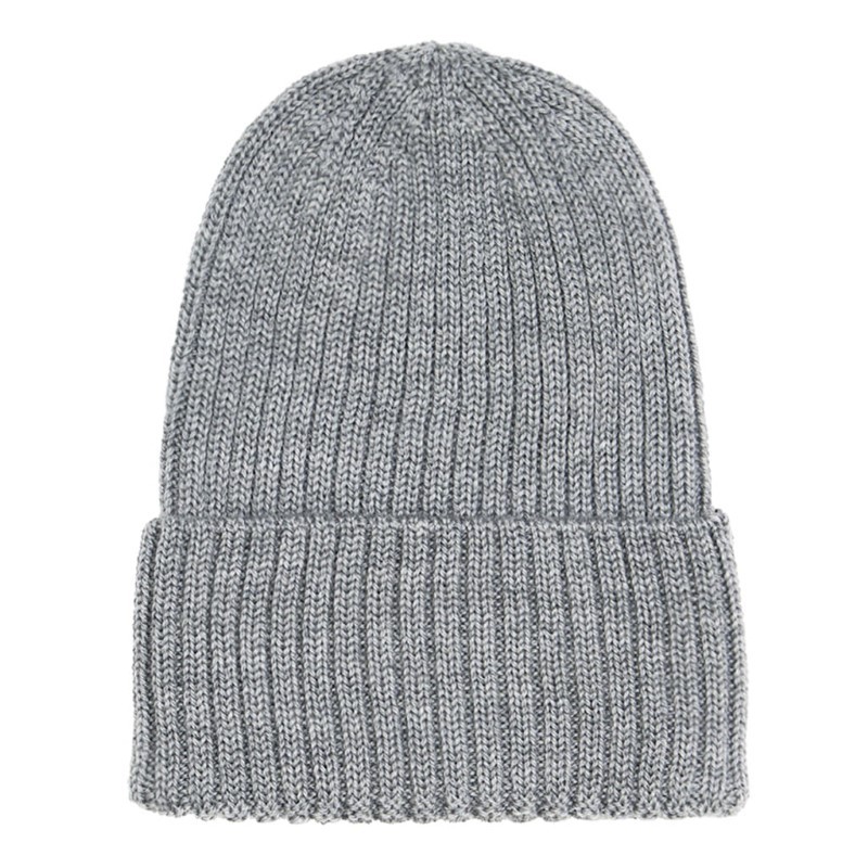 Bim Bla - Całoroczna czapeczka niemowlęca z wełny merino Beanie, szara