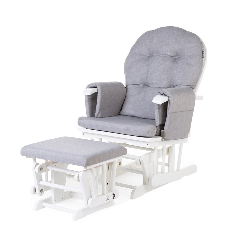 Childhome - Fotel pływający zaokrąglony z podnóżkiem White/Grey