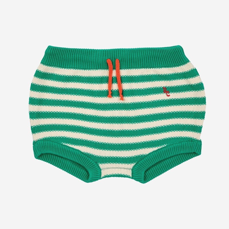 Bobo Choses - Krótkie spodenki dzianinowe Baby Stripes - green