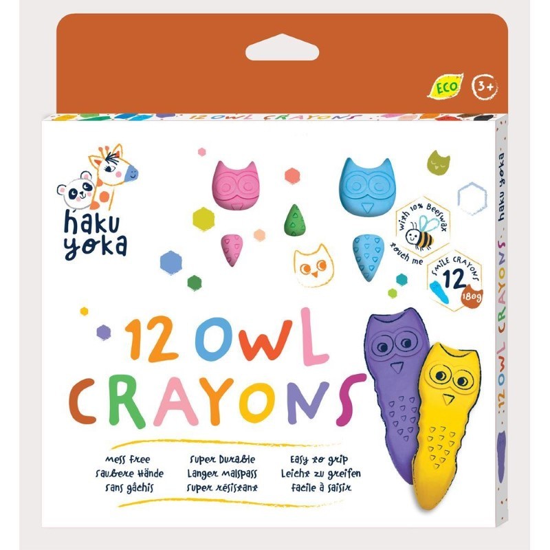 Avenir - Kredki Sowa Haku Yoka Owl Crayons, 12 kolorów